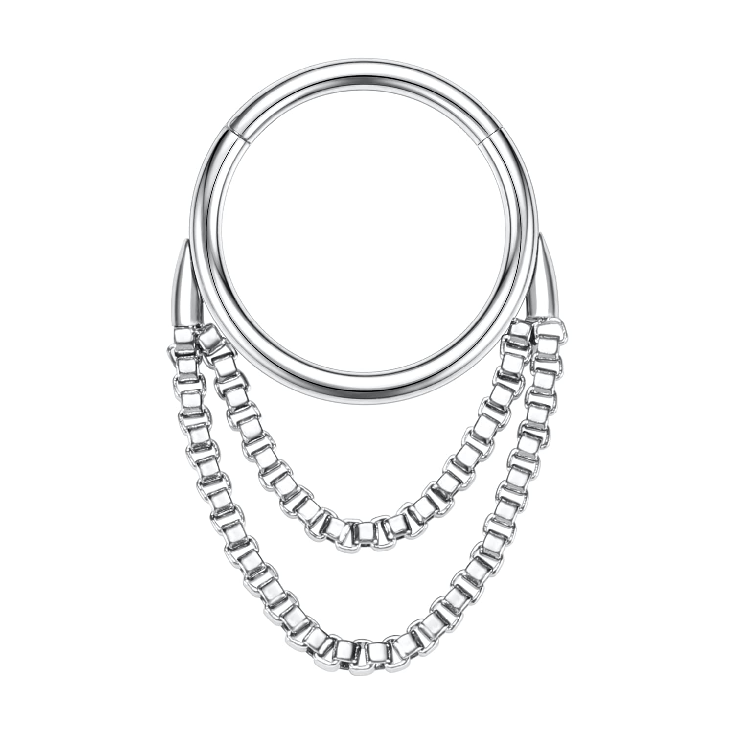 hengkaixuan Unique Animal Shape Septum Nose Ring Septum Jewellery 16G Daith Earrings Surgical Steel Nose Hoop Septum Clicker Conch Piercing Jewellery Rook Helix Tragus Cartilage Lobe Hoop Earring — view 3