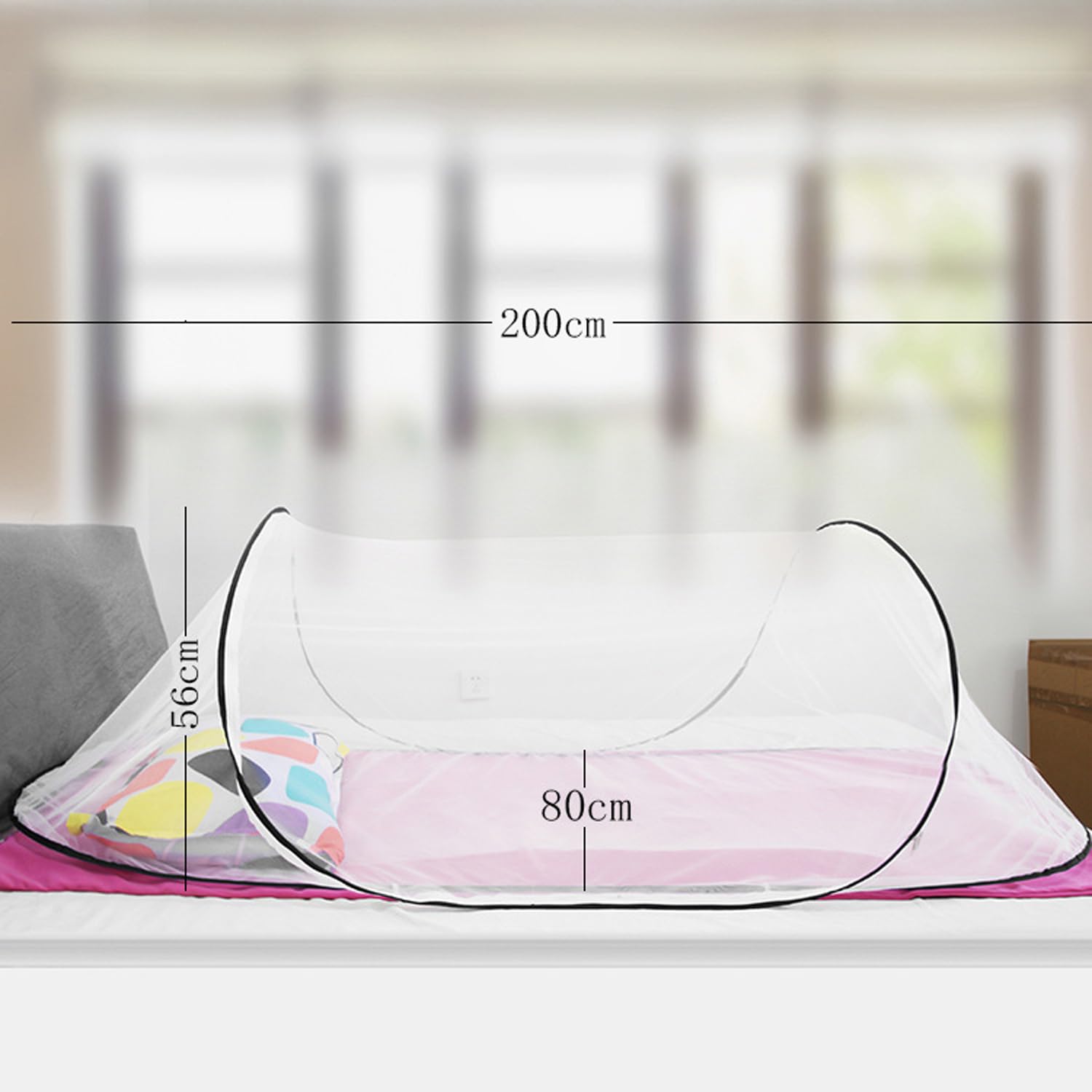 Mosquiteras desplegables, mosquitera plegable, portátil para una sola persona, gran espacio, malla de cifrado sin instalación para el hogar, dormitorio, viajes, camping