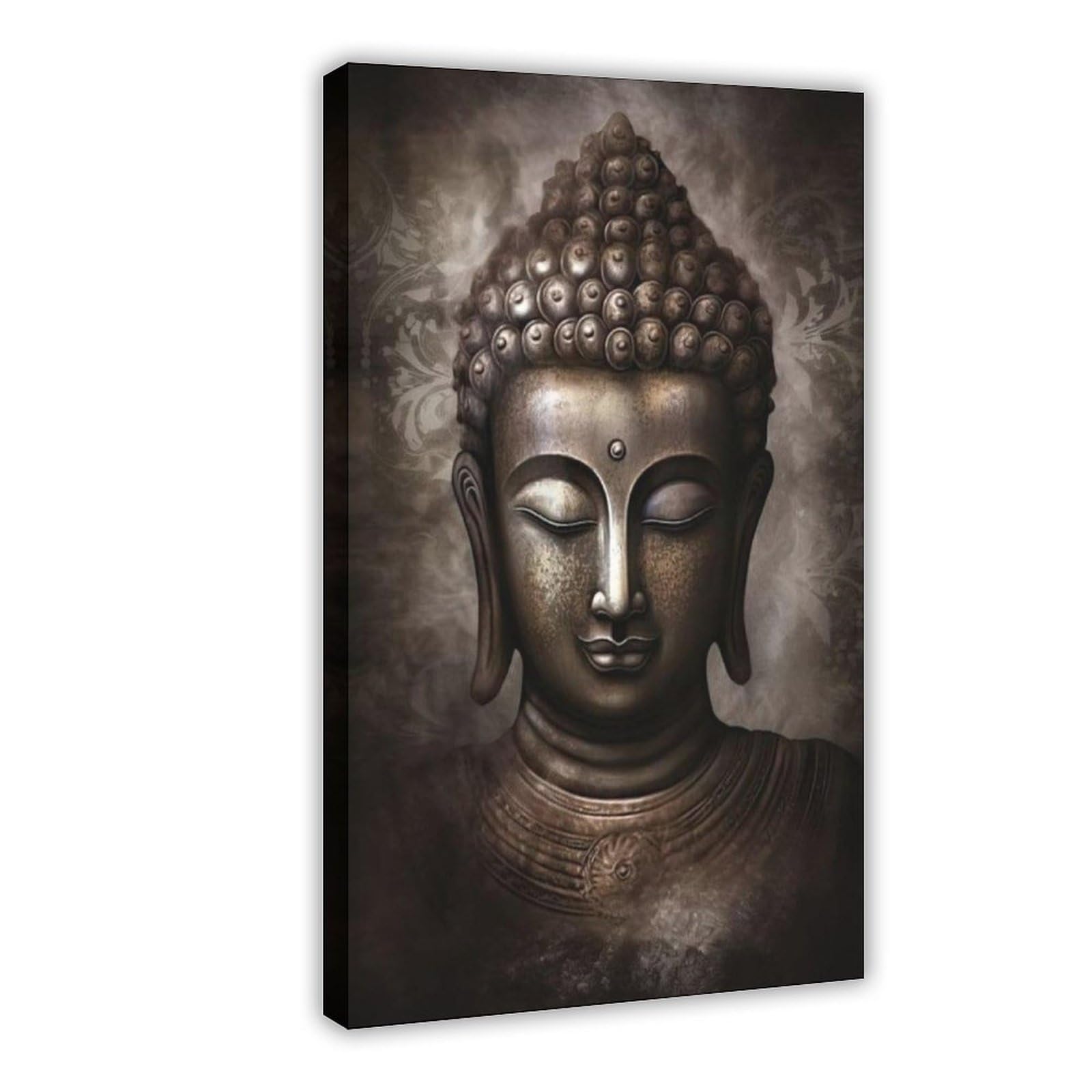 Utgn Tranquil Bronze Serenity ， Buddha Wall Art Canvas Poster Bedroom Decor Landscape Decor Gift 24X36inch(60X90cm)
