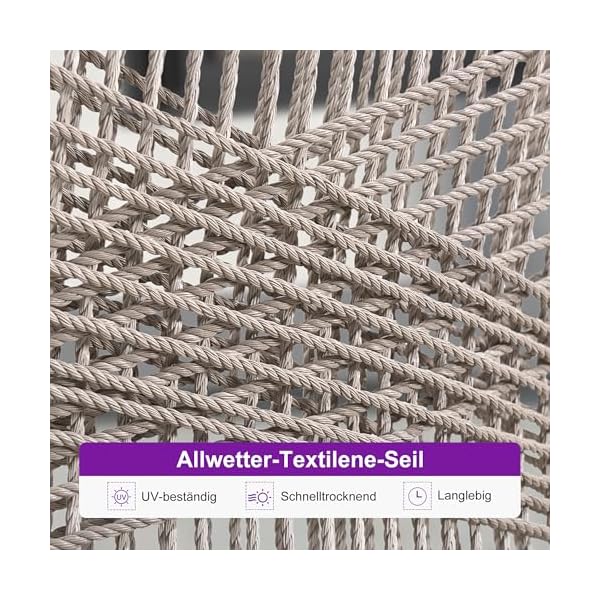 Purple Leaf Essgruppe 8 Personen Rattan & Teak Grau