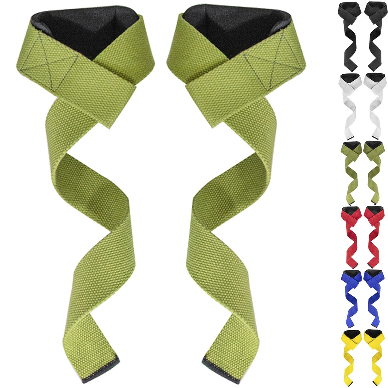 MOPHOEXII Lifting Straps?Padded Cotton Lifting Wrist Straps for Weight Lifting, Crossfit, Bodybuilding, Powerlifting and deadlifting - 25” Wrist Straps (Pair)- Padded Neoprene Gym Straps