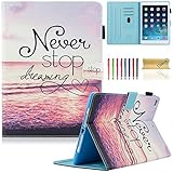 Dteck PU Leather Multi-Angle Folio Stand Smart Case for iPad 9.7 Inch (2018/2017, Air 2/Air 1, 5th/6th Gen) with Auto Sleep/Wake Feature