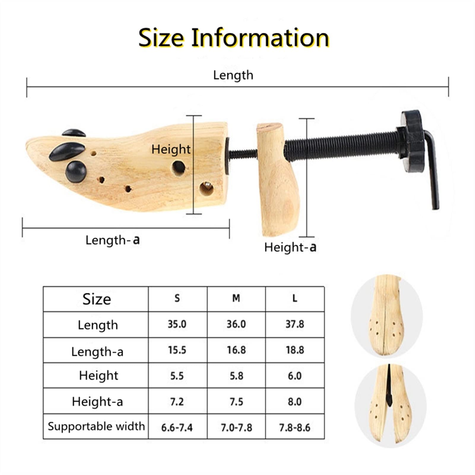 Tendi for scarpe Barella for scarpe tendiscarpe Espansore for scarpe in pino Tendiscarpe regolabili in legno Brace for scarpe espandibile e modellante Scarpe basse con tacco alto Barella for albero un
