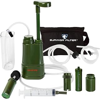 Survivor Filter PRO Extender Series - Portable Water Filter Pump with Extra Replacement Filters