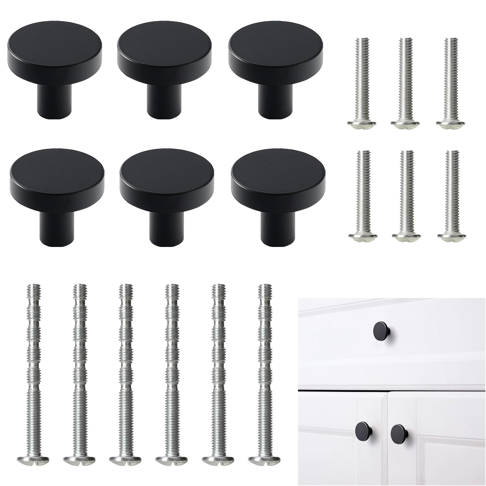 YqsIbth Black Drawer Knobs
