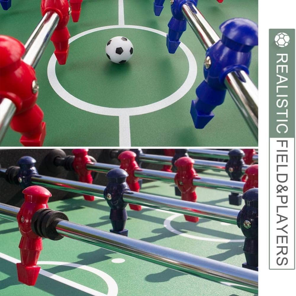 Foosball Table Soccer Arcade Games: Foosball Tables Adult Size for Home, Game Room, Bar - Competition Sized Football Table w/ 2 Balls, 2 Drink Holders, Table Soccer Game for Adults