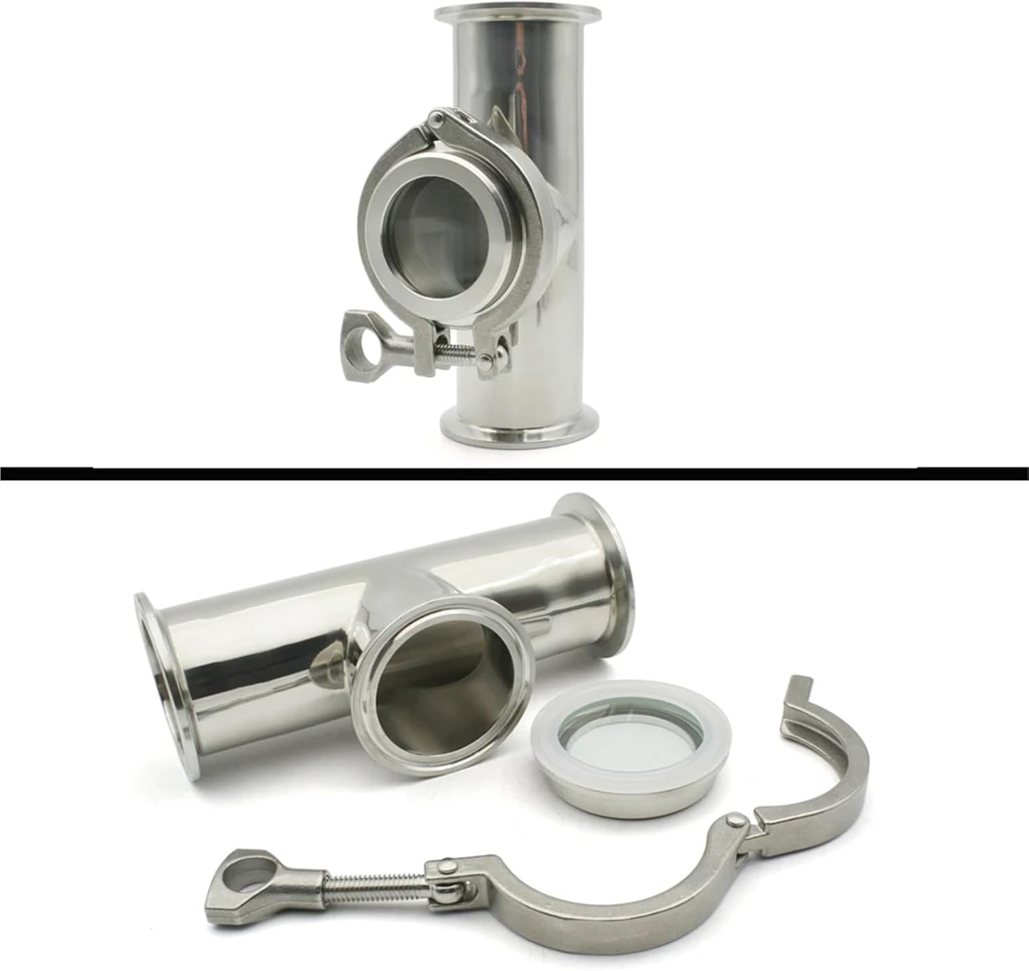 1.5" -4" Sanitary Flow Indicator Diopter, 304 Stainless Steel Optical Refractometer, Outer Diameter 50.5-119mm(Mirror,38MM X FERRULE 50.5_1 PCS)