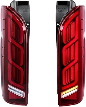 2PCS Tail Lamps For Toyota Hiace 2005 2006 2007 2008-2016 2017 2018 Running Brake Reverse Turn Signal Light TaillightsRed Lens