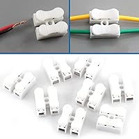 Vista 3 de 100 conectores de alambre de resorte, 5A 220 V 2 Pin Push Quick Wire Cable Conector Terminal de cableado blanco