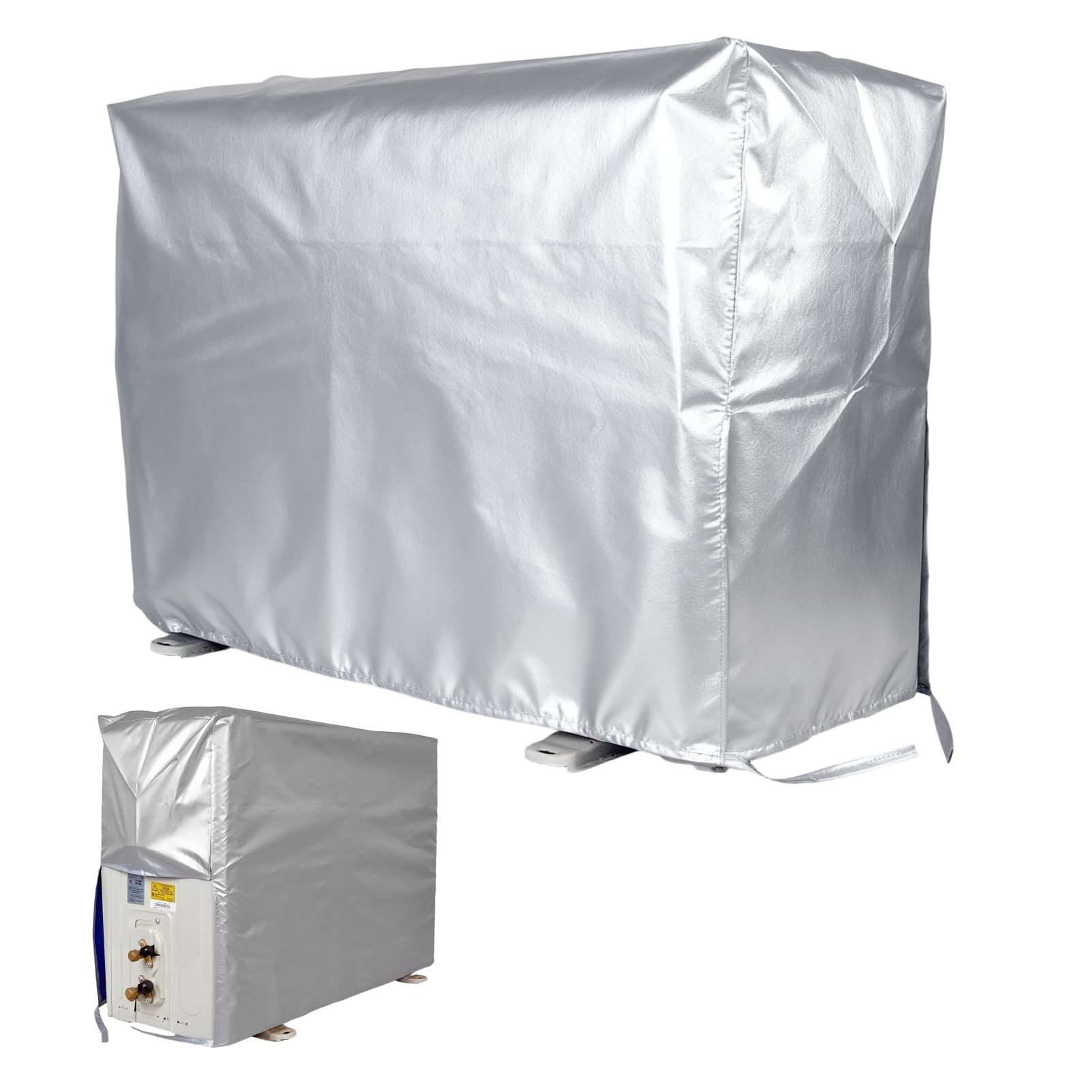 leruiyezs Funda Aire Acondicionado Exterior,84x57x31cm,1.5P,Con Correas,Impermeable,A Prueba De Polvo,Protector Solar,Funda Para Aire Acondicionado Exterior Impermeable,Gris