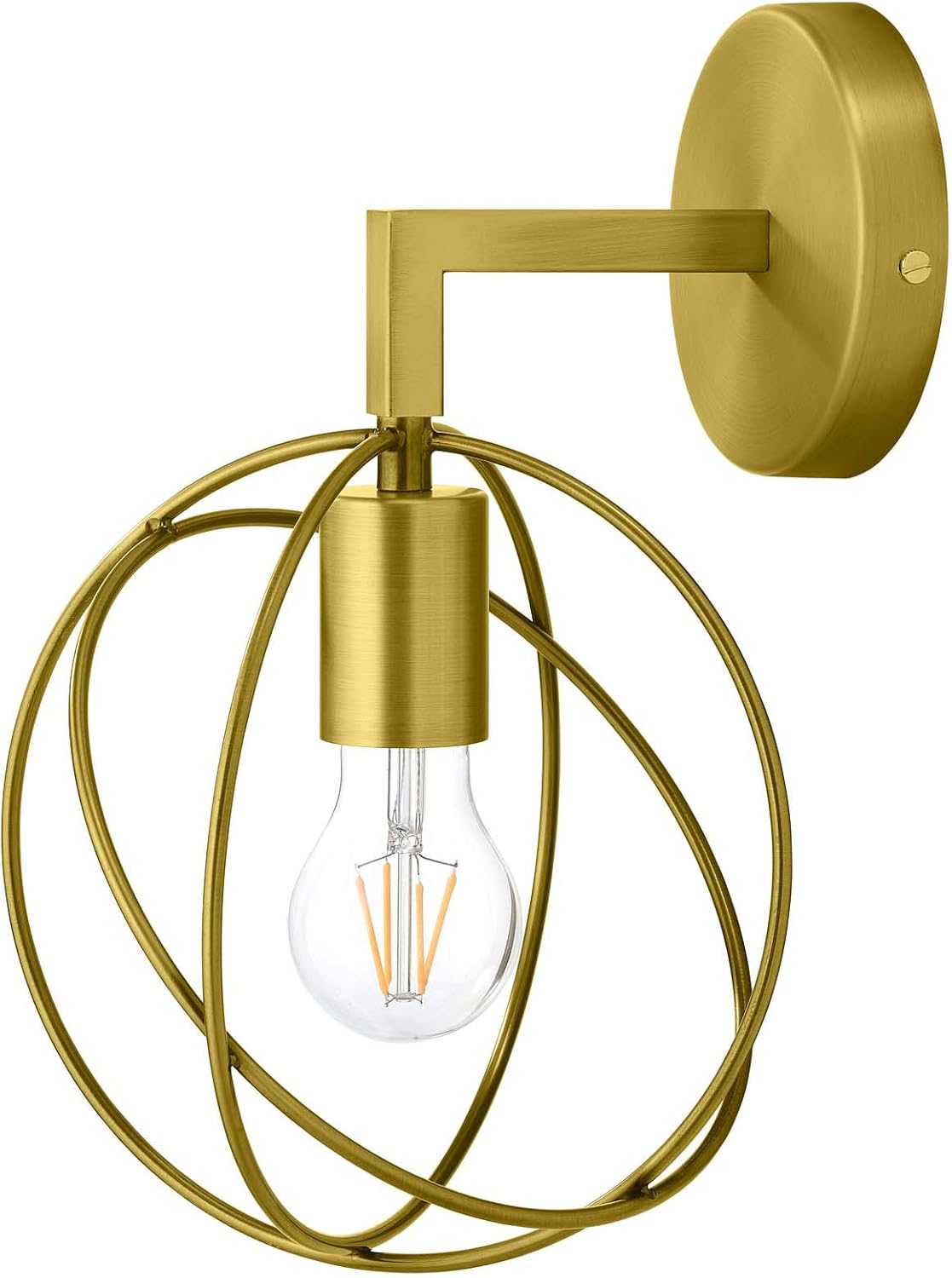 Modway Perimeter Brass Metal Modern Wall Sconce Light Fixture In