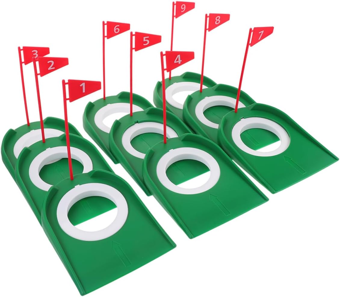 9pcs Golf Putting Cup Training Portable Practice for Use Lightweight Material Golf Enthusiasts Putting Accuracy