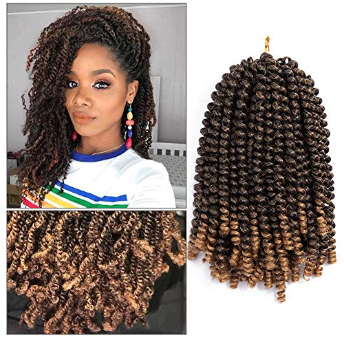 1 pack spring twist crochet braiding hair Ombre Colors Synthetic Hair Extensions 1b/27 8inch