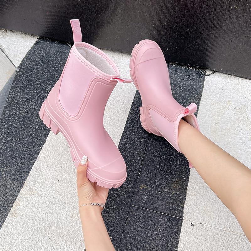 Harssidanzar Mujeres Botas de Lluvia Cortas Impermeable Zapatos de Jardín Antideslizante Tobillo Bota de Chelsea para el Trabajo al Aire Libre HL216EU