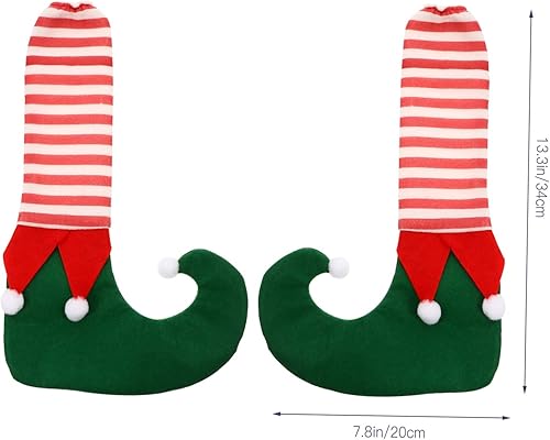 Miniatura 3 de Gogogmee 4 unids Botas cortas de escritorio para silla de Navidad, calcetines de pie, calcetines de Navidad, utenciles de franela, cubierta de