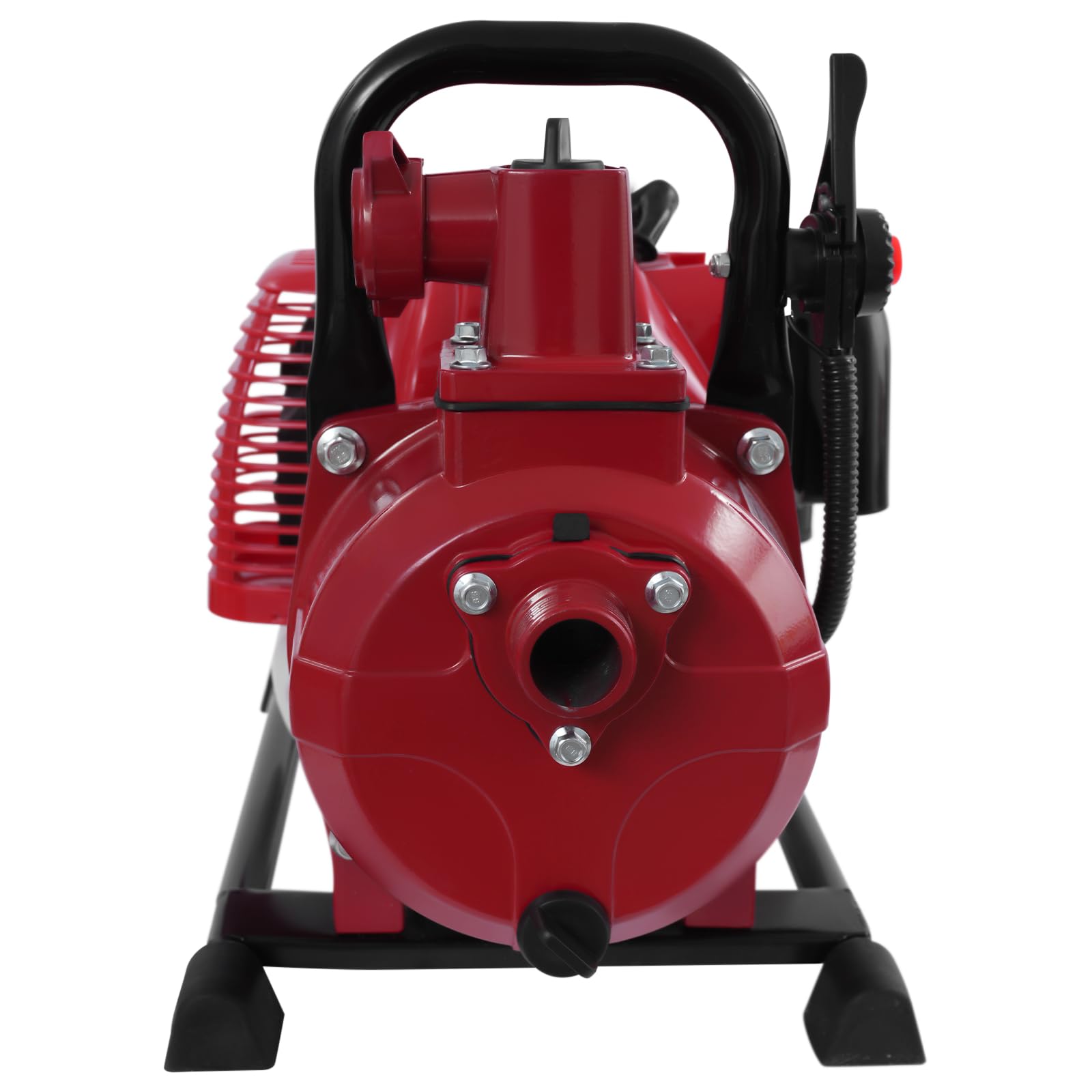 Pompa dell'acqua a benzina, a 2 tempi, 1,25 kW, 1,7 HP 43 CC, pompa portatile per acqua a benzina, raffreddata ad aria, pompa per acqua sporca (2 tempi, 1,25 kW, 1,7 HP 43 CC)