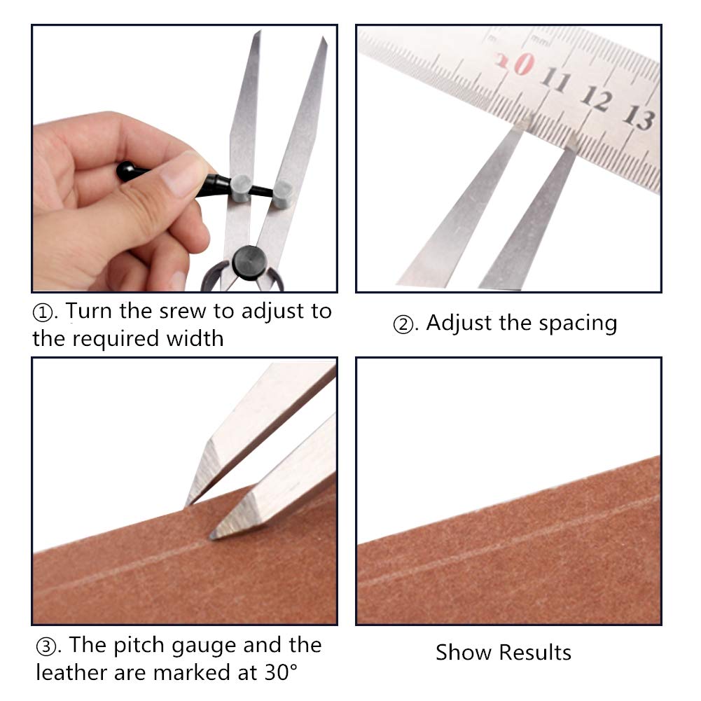 Leather Craft Rotating Craft Tool DIY 6 Inch Adjustable Lockable Steel Divider Wing Leather Compass