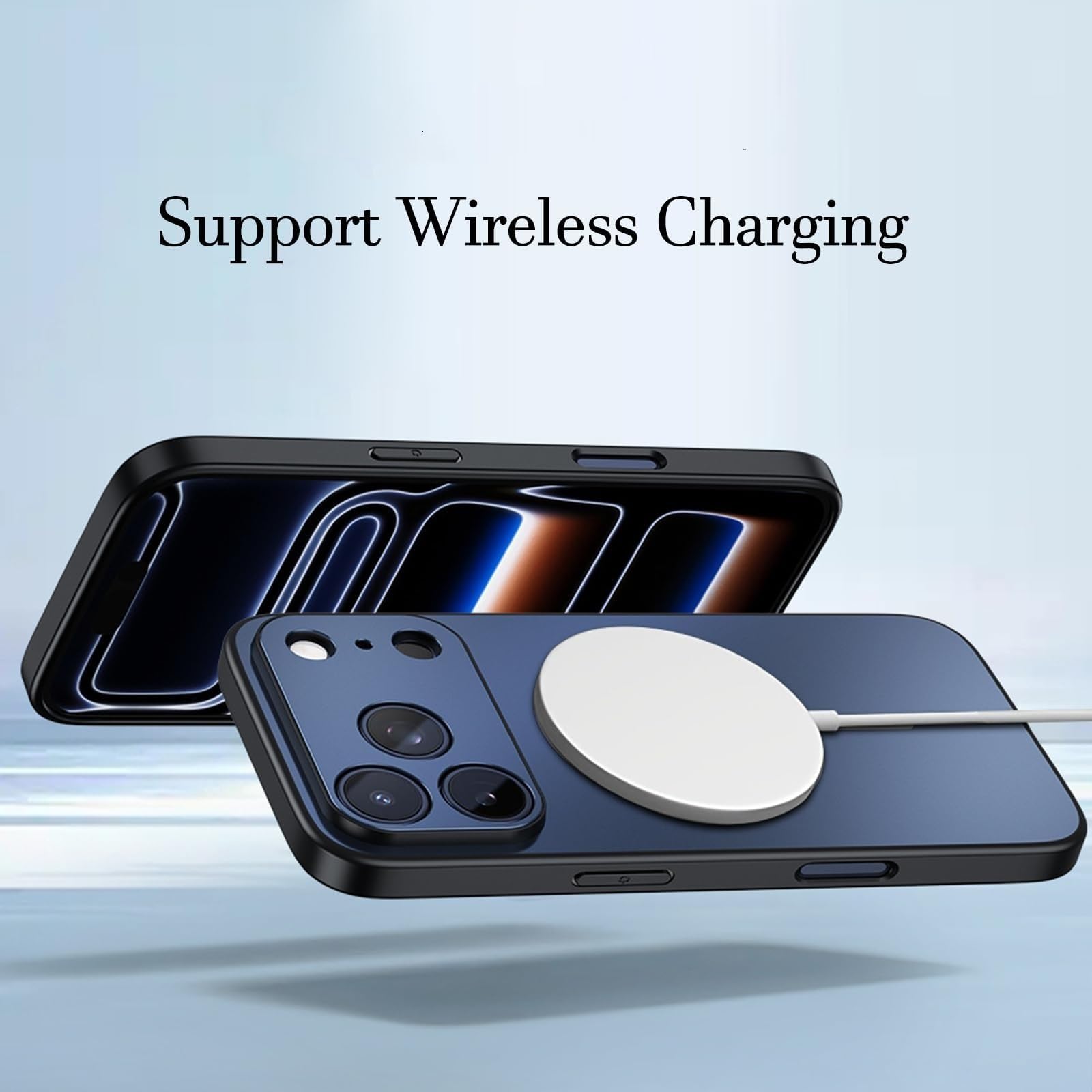 Generico Custodia Per IPhone 17 Pro Max/17 Pro/17, Silicone Liquido Case | With Antiscivolo Ricarica Wireless Guscio(Silver,17 Pro)