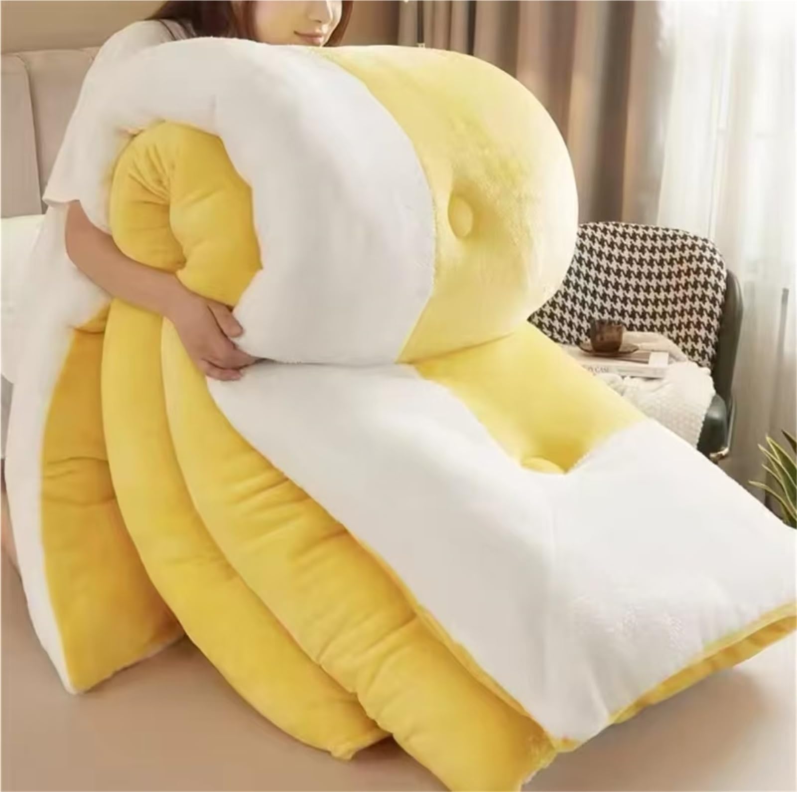 Winter Double-Sided Milk Velvet Warm Quilt Core，Thicken，Soft, Fluffy, Comfortable, Suitable for Cold Weather(Yellow,180x220CM(4KG))