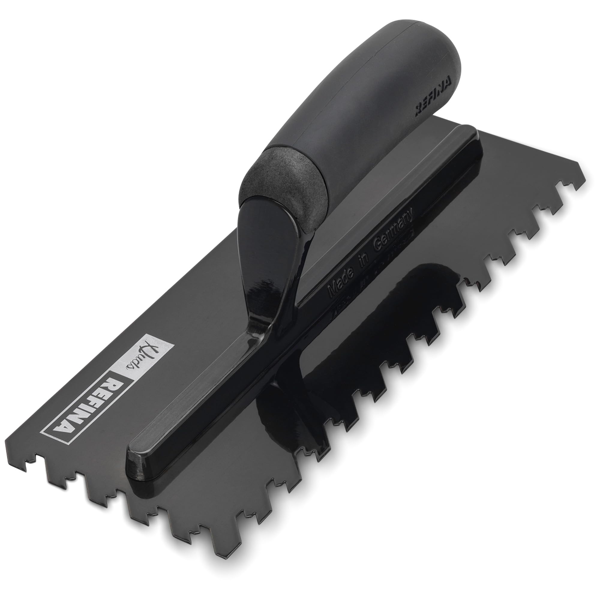 Refina Notchtile Graphite Adhesive Spreading Notched Tiling Trowel Left Handed 11" (280Mm) With 10Mm Notches - 2022810L