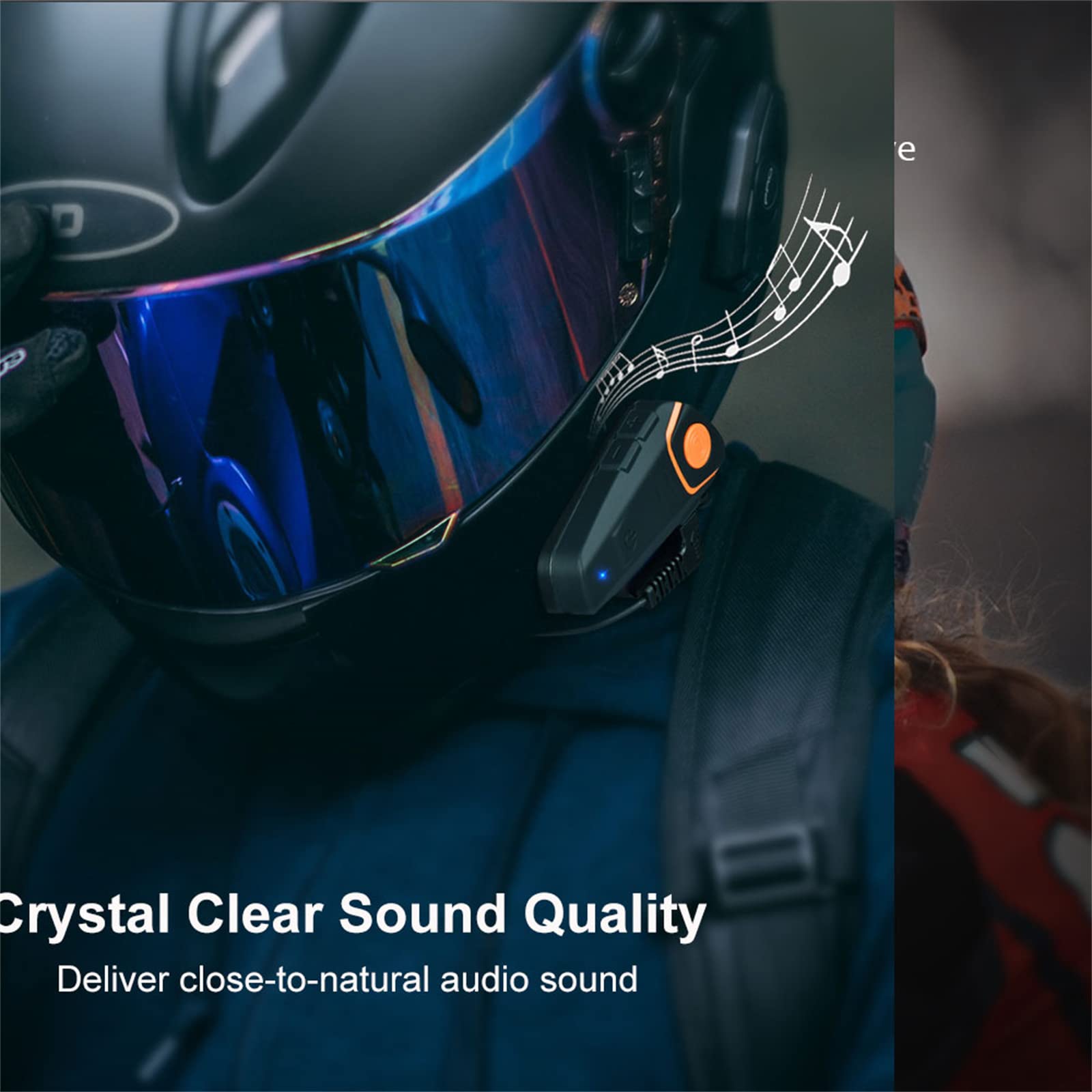 Interfono Bluetooth Per Moto Interfono Per Moto Fuoristrada Casco Bluetooth Auricolare 1000M Bluetooth Sistema Di Comunicazione Per Moto, Vivavoce, FM,1pcs