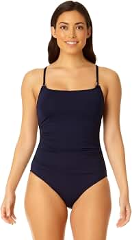 Anne Cole Plus - Twist Front Shirred One Piece - 16w / Tropical Red