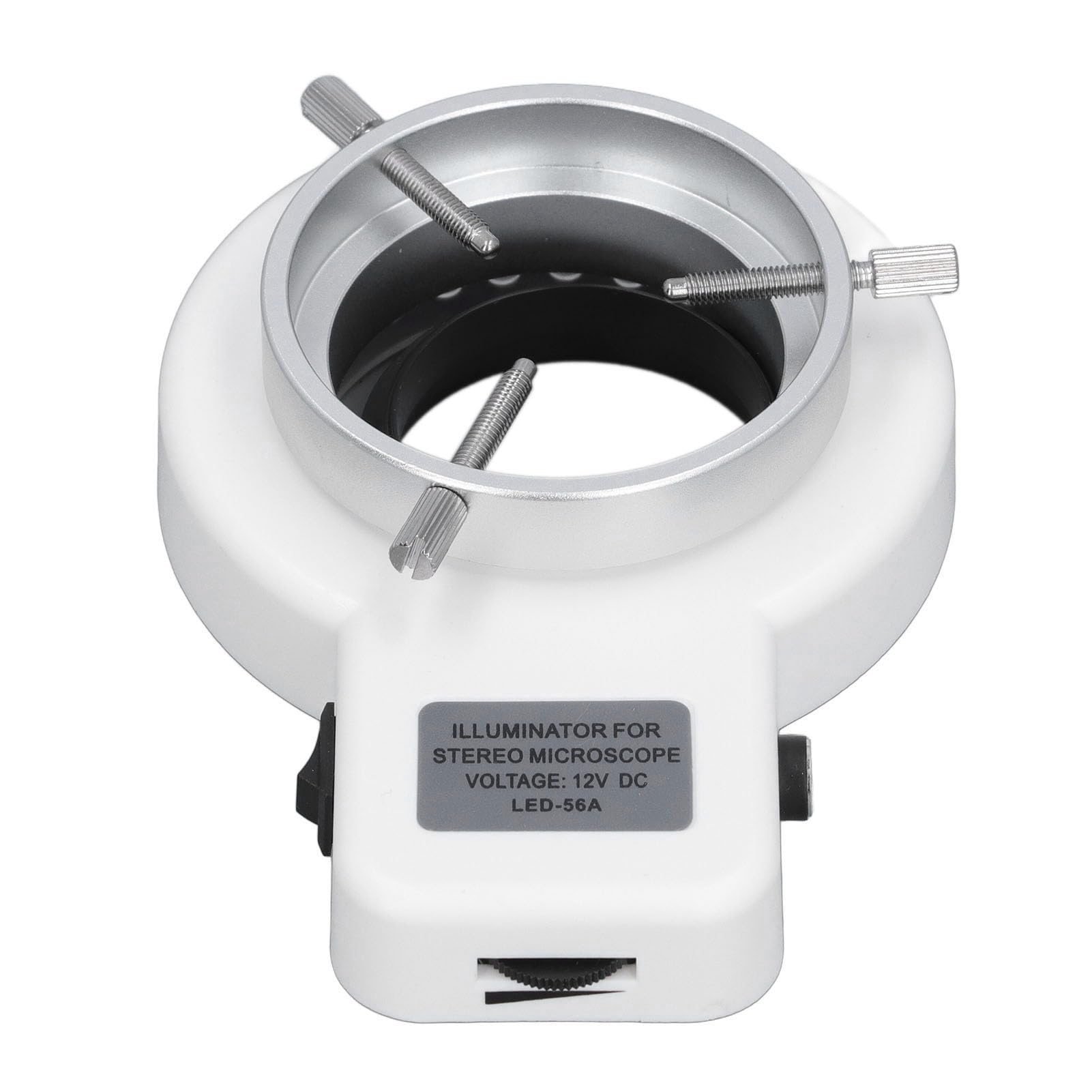 LED Ring Microscope Light Adjustable 360 Degree Rotatable Lamp 63mm Mount (US Plug)