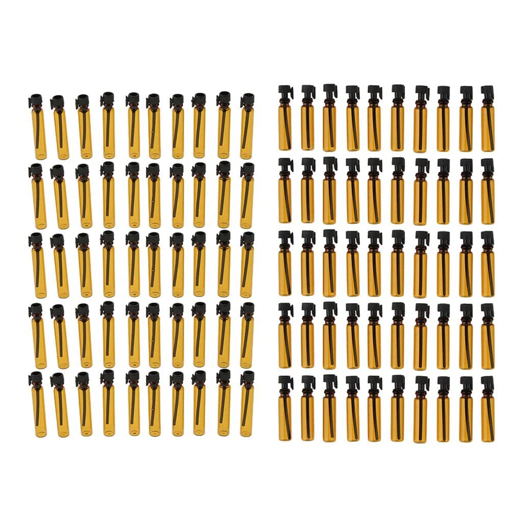 CALANDIS™ 100Pcs Mini Amber Glass Essential Oils Bottles Vials Small Containers 1/2mL | Other Makeup Tools & Accs | Makeup Tools & Accessories | Makeup-image-12