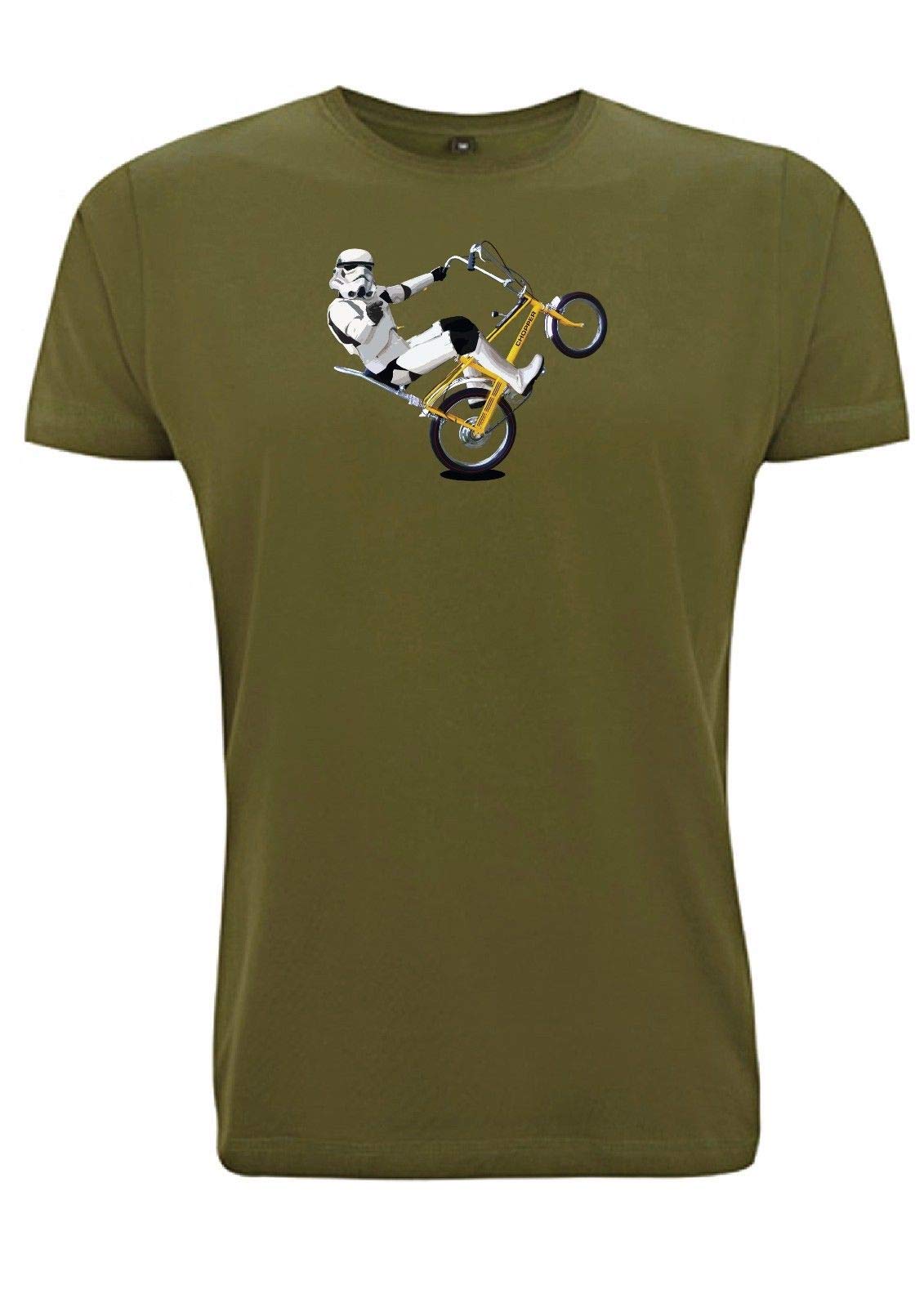 Time 4 Tee Men's Army Green Raleigh Chopper Mk1 Stormtrooper T Shirt 1970S Bike Stunts Bmx Vintage Trooper (X Large, )