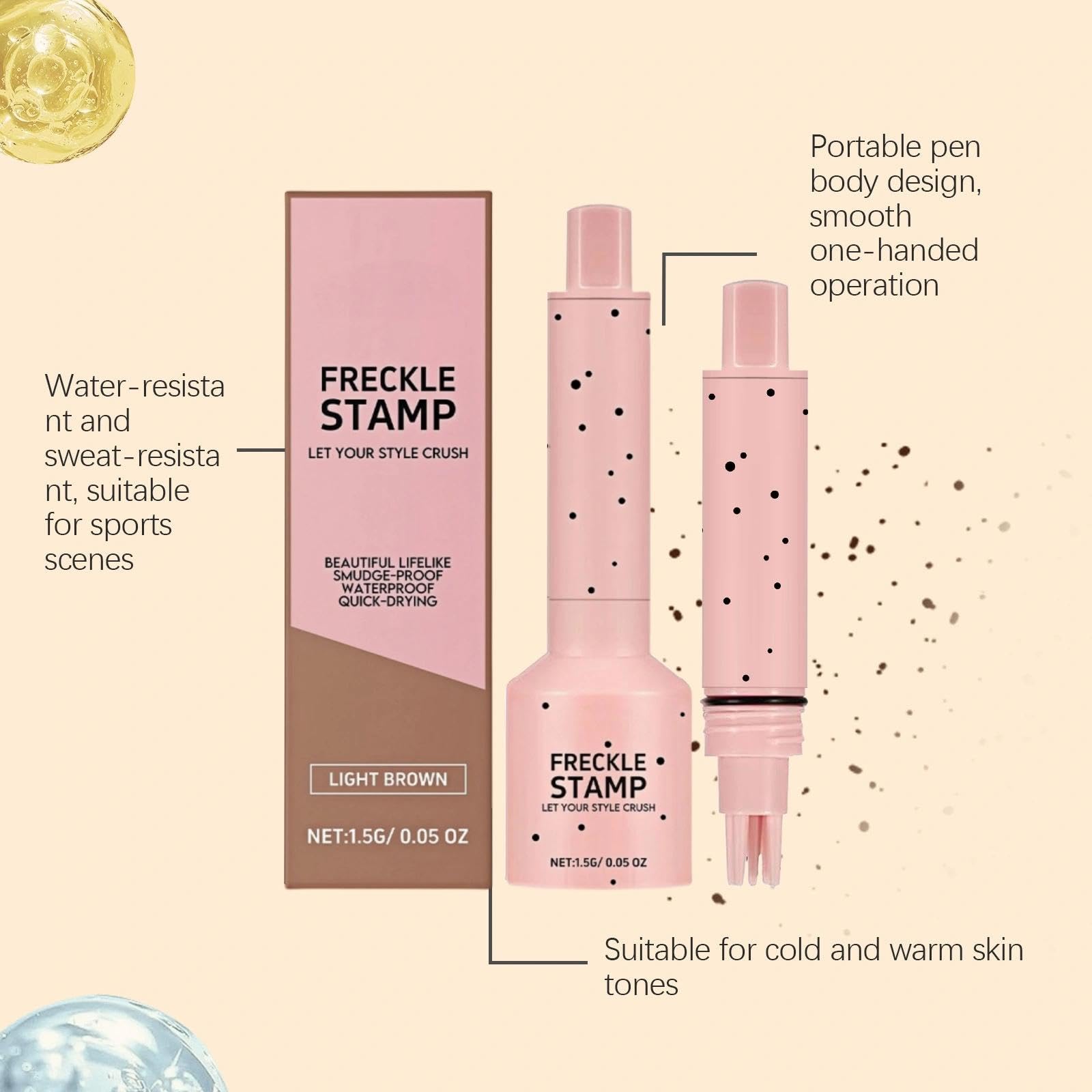 Faux Freckle Stamp, Fake Freckles Pen, Freckle Tattoo Stamp-Pen, Natural Sun-Kissed Freckles, Long-Lasting - Image 2