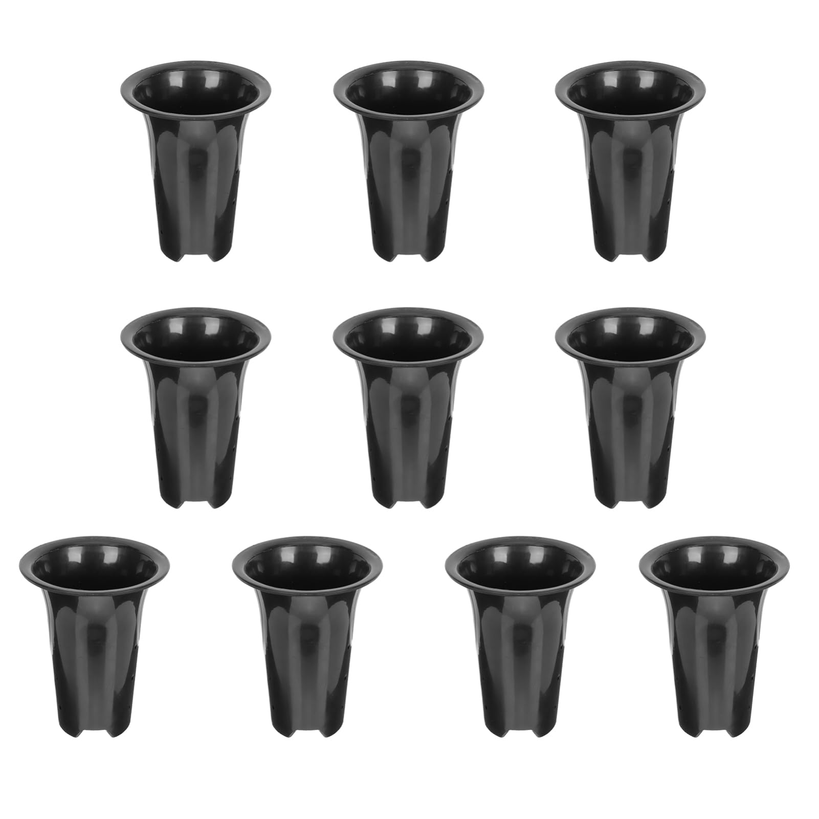 Abaodam 10pcs Pots de Fleurs Noirs en Plastique Respirant Contrôle des Racines, Hauteurs Augmentées, Résistants et Pratiques pour Plantes D’intérieur et Orchidées