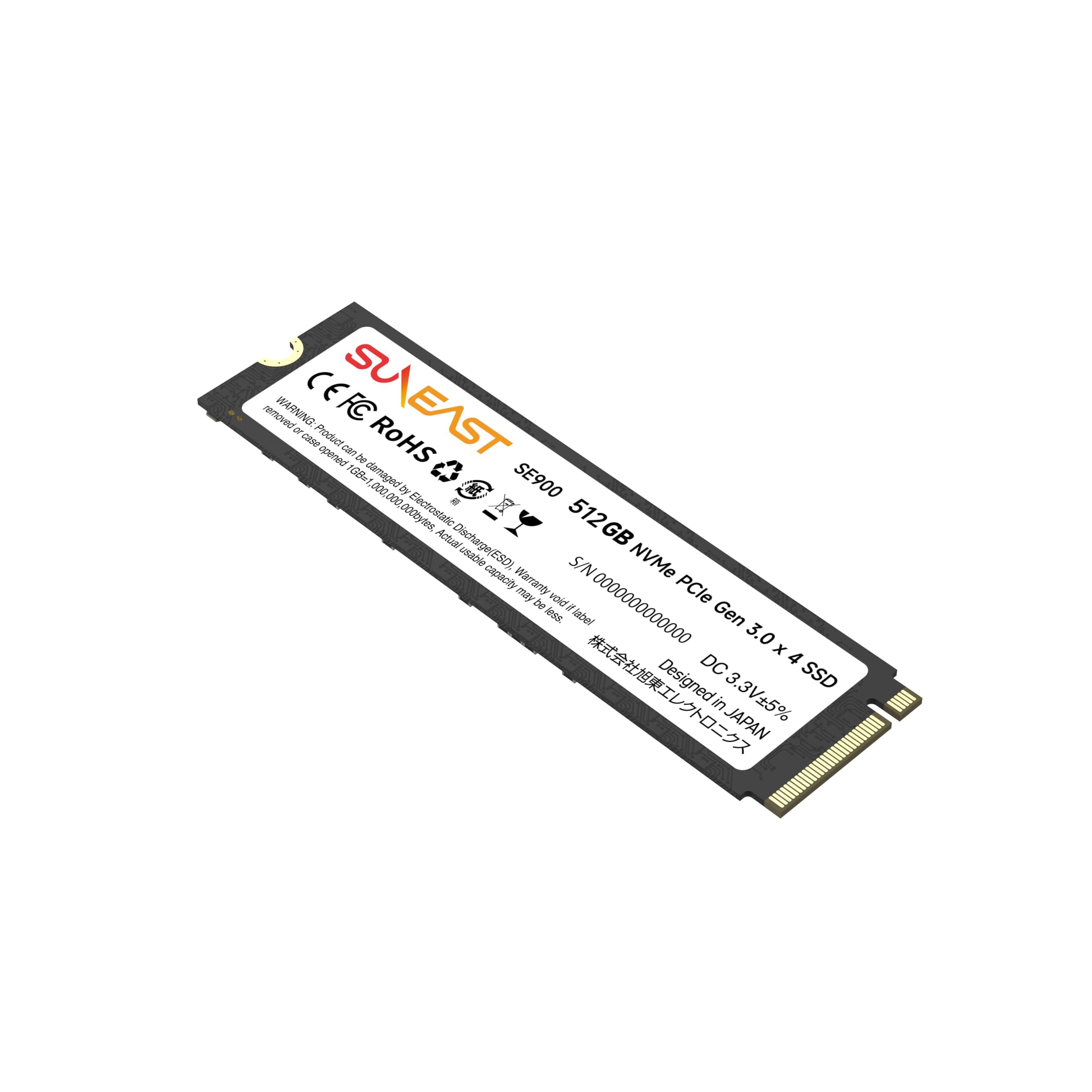 Amazon | SUNEAST 512GB NVMe SSD PCIe Gen 3.0 ×4 M.2 Type 2280 内蔵