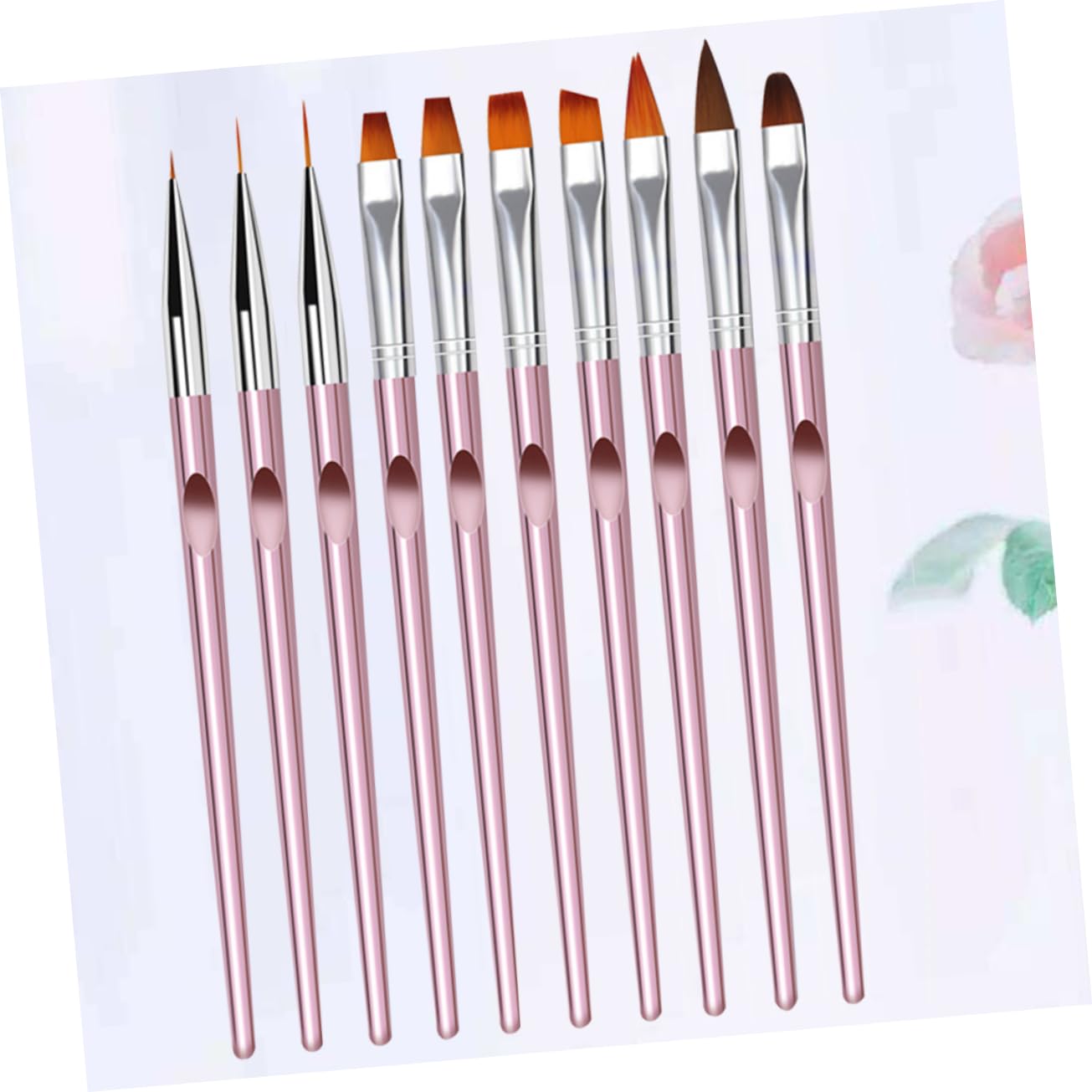 Healeved 30pezzi Pennelli Per Nail Art Cristallo Di Pennelli Per Pittura Unghie Rosa Strumenti Per Manicure e Decorazione Unghie Per Uso Professionale e Domestico