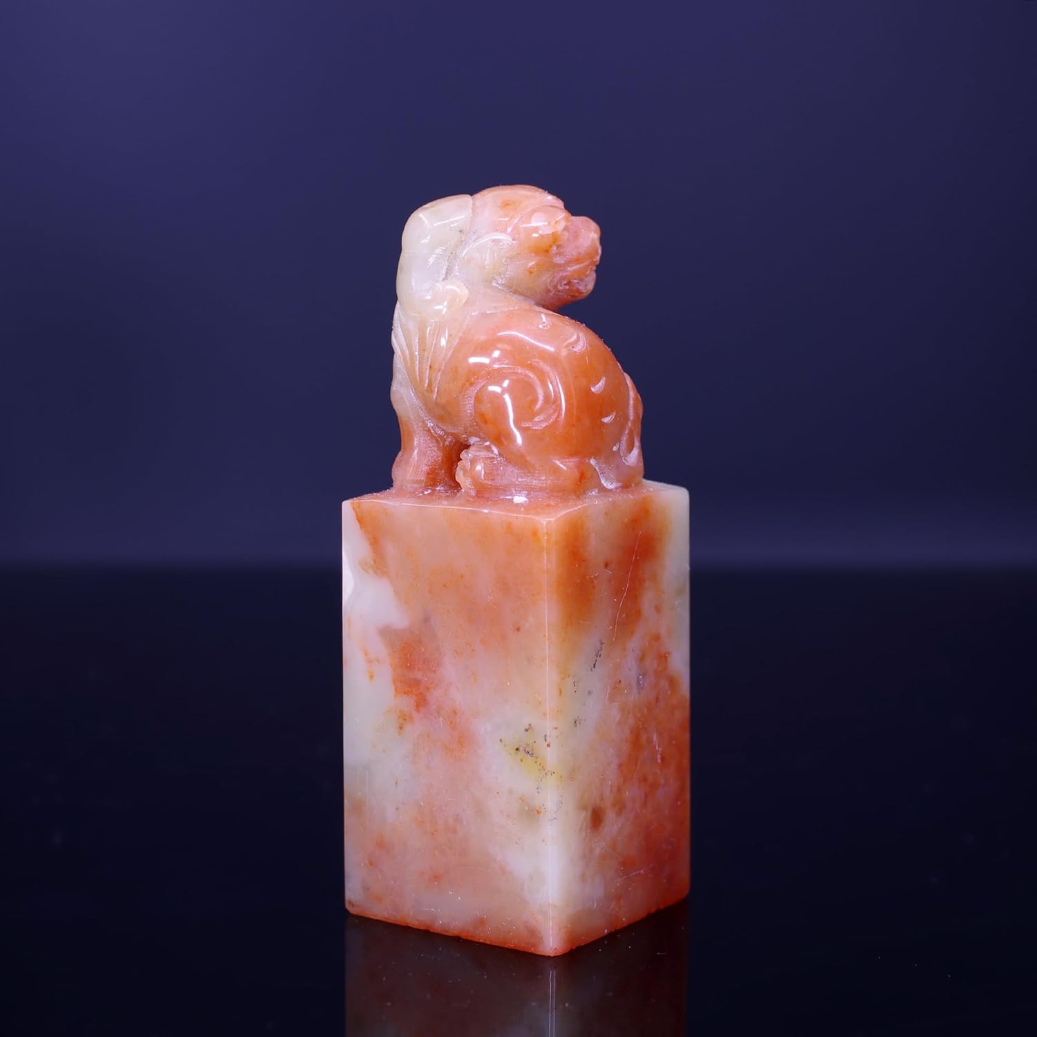 篆刻作品【小橋流水人家】朱白文印 遊印 篆刻印 手作り印 博悦堂