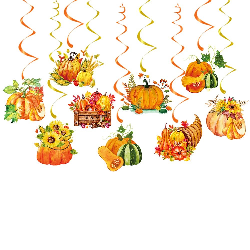 Thanksgiving Hanging Swirl Decoration Fall Pumpkin Hanging Swirls Fall Thanksgiving Ceiling Hanging Decorations for Thanksgiving Harvest Decor Party