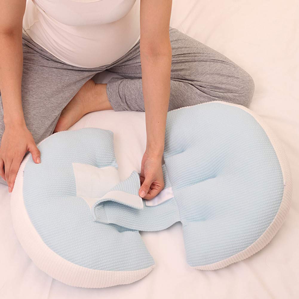 U-Form Side Sleeper Schwangerschaftskissen, verstellbares Bett Keilstütze Taille Side Sleeping Pillow, Bump und Rückenpolster,Rot