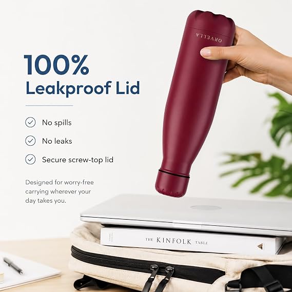 Stainless Steel Water Bottle with Vacuum Insulation 500ml - Burgundy