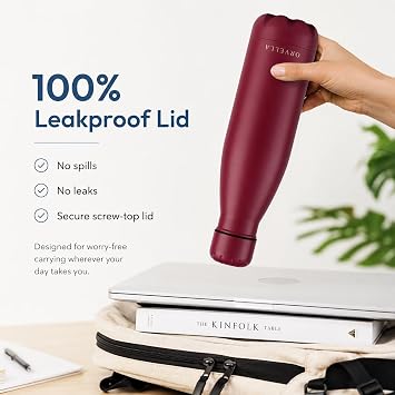 Stainless Steel Water Bottle with Vacuum Insulation 500ml - Burgundy