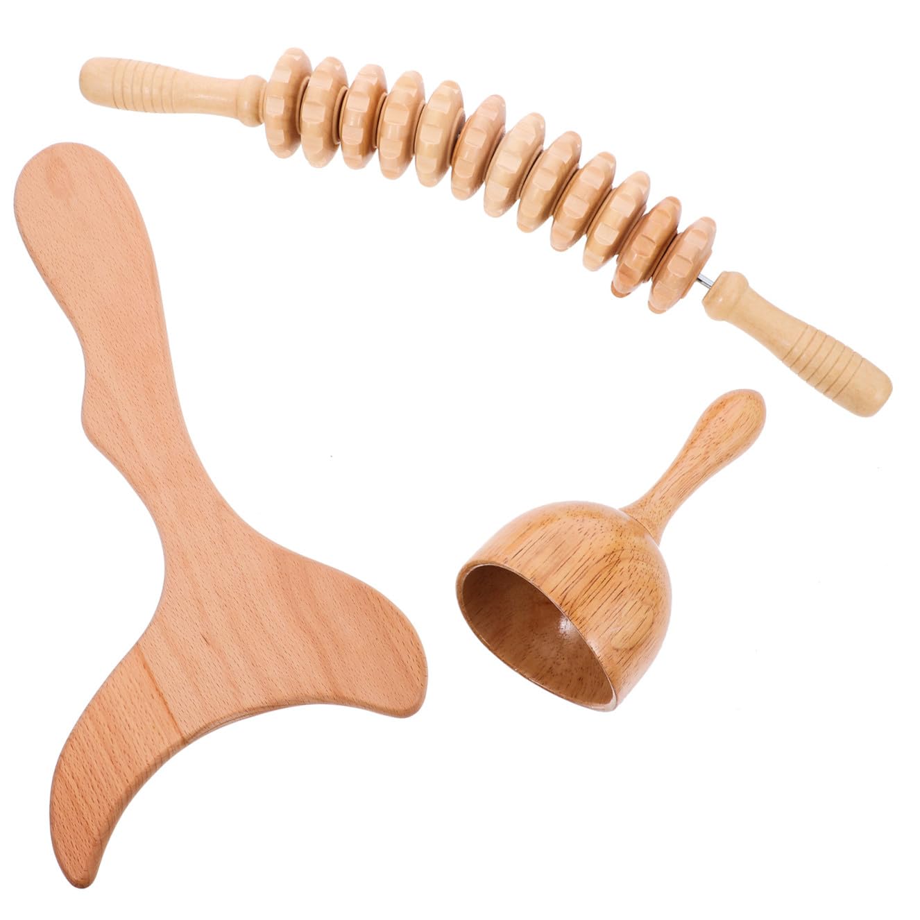 Masajeador Corporal Portátil de Madera Khaki para Masaje