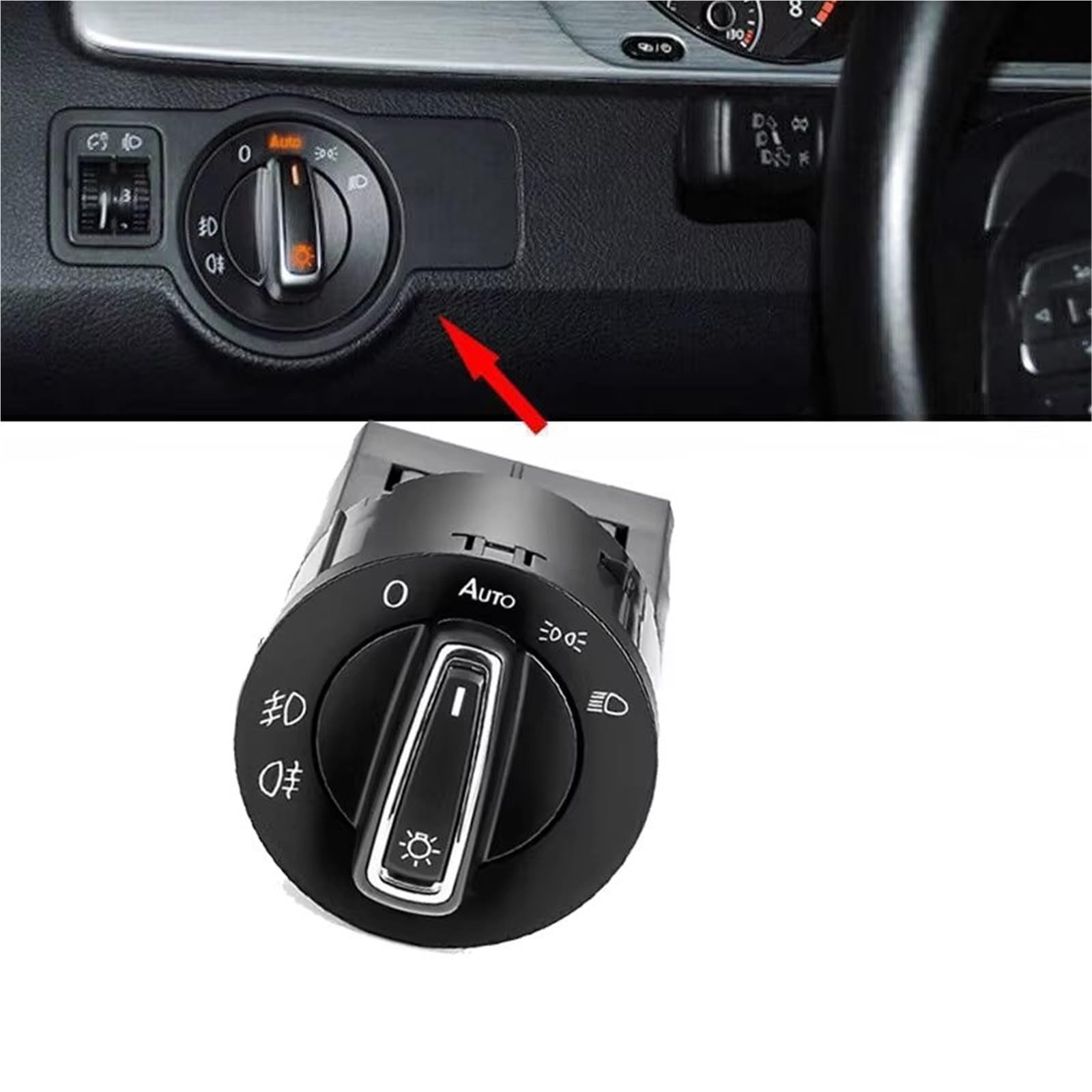 Faros Upgrade Compatible Con VW Para Bora 1999 2000 2001 2002 2003 2004 2005 Para Beetle 1999 2000 2001 2002-2010 Interruptor De Faro Cromado