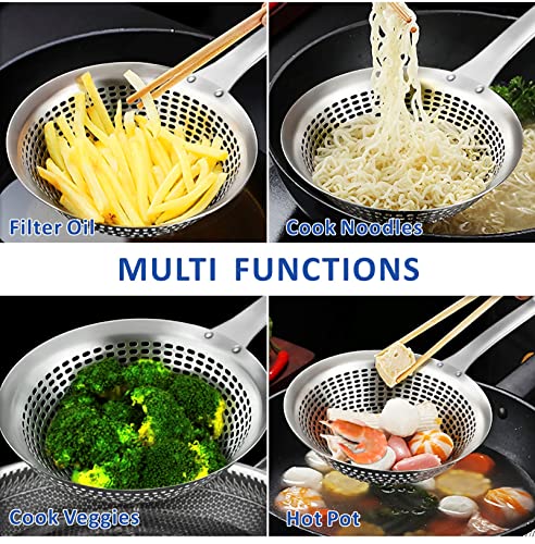 Yimi Skimmer Slotted Spoon Ladle,304 Stainless Steel Durable Cooking Frying Colander, Rustproof Large Scoop Kitchen Strainer Fryer With Vacuum Ergonomic Handle,15 Inches, Ideal For Gift #TOP3