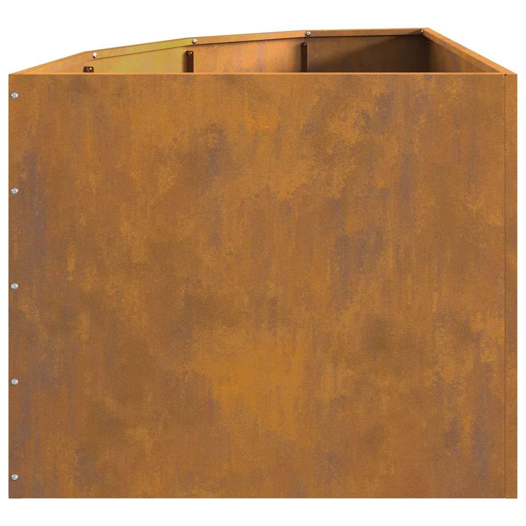 Roślina narożna, zardzewiała 60 x 60 x 50 cm, odporna na warunki atmosferyczne, wytrzymała metalowa grządka do ogrodu, na taras, do roślin outdoorowych, warzyw, duża