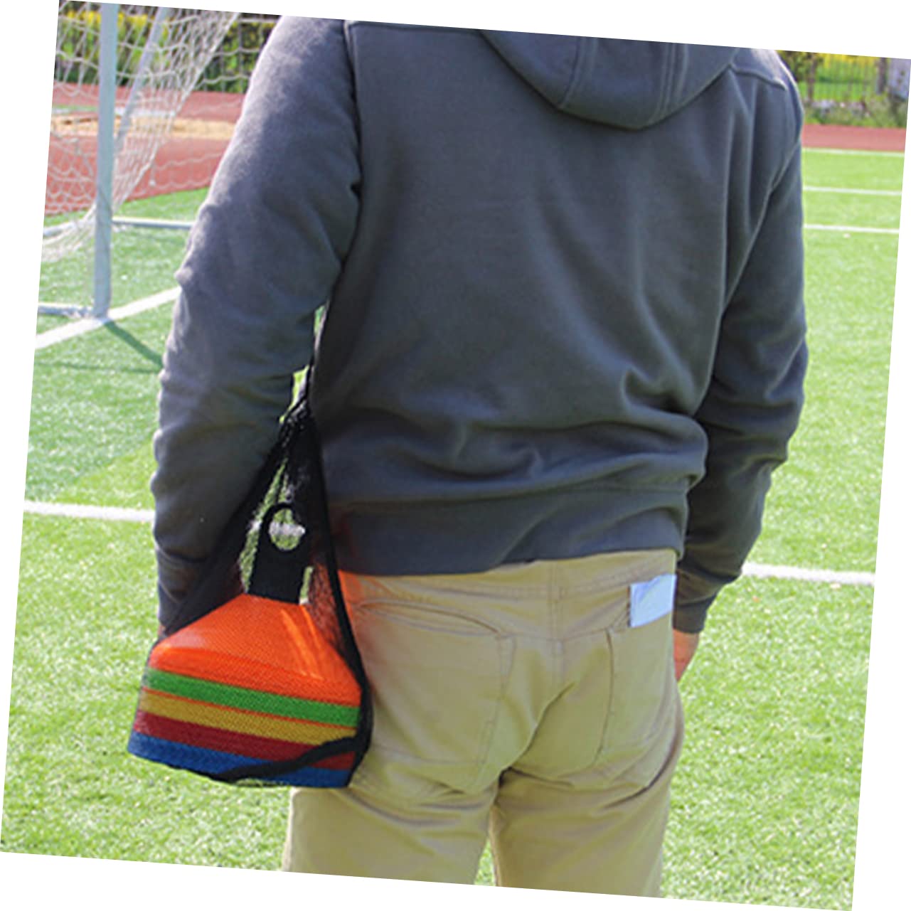 Mikikit 1 Juego Conjunto de Conos de Fútbol Brillantes con Soporte Metálico y Bolsa para Entrenamiento Deportivo y Agilidad Equipamiento de Entrenamiento de Fútbol