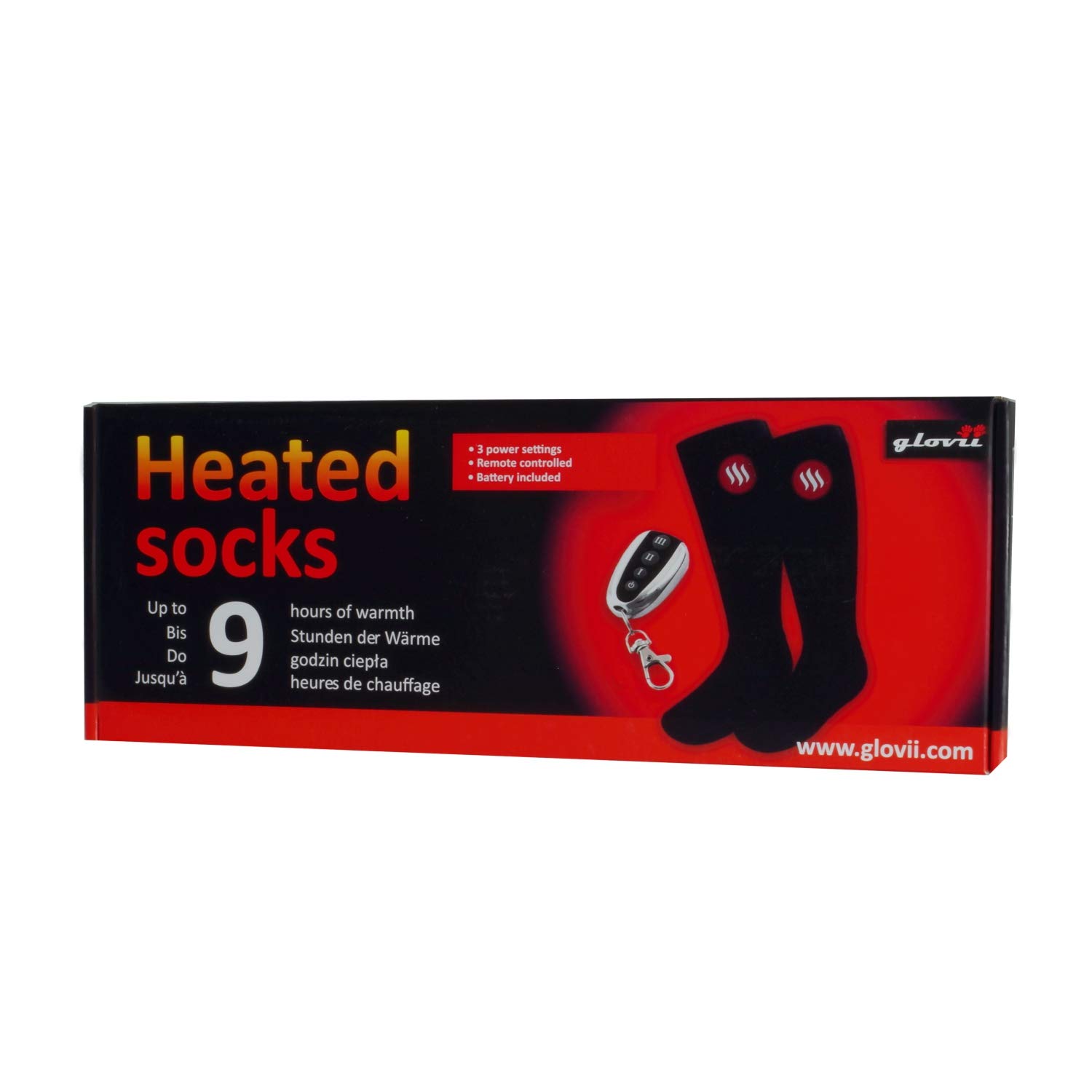 GQ2 Calcetines de Esquí Batería Calentados, Tamaños M (35-40), L (41-46), Negro, Baterías y Control Remoto Incluido