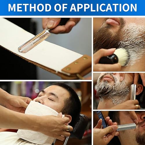 Professional Straight Razor - Carbon Steel Shave Ready for Men(Blue)