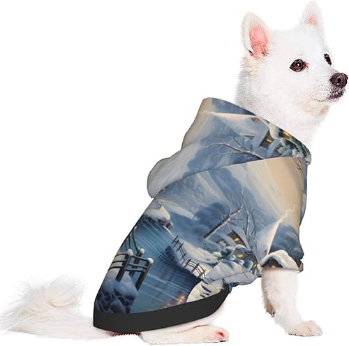 Miniatura 2 de Sudaderas con capucha 3D de muñeco de nieve para mascotas pequeñas, un disfraz acogedor para cachorros con estilo, delicia de cosplay, talla L