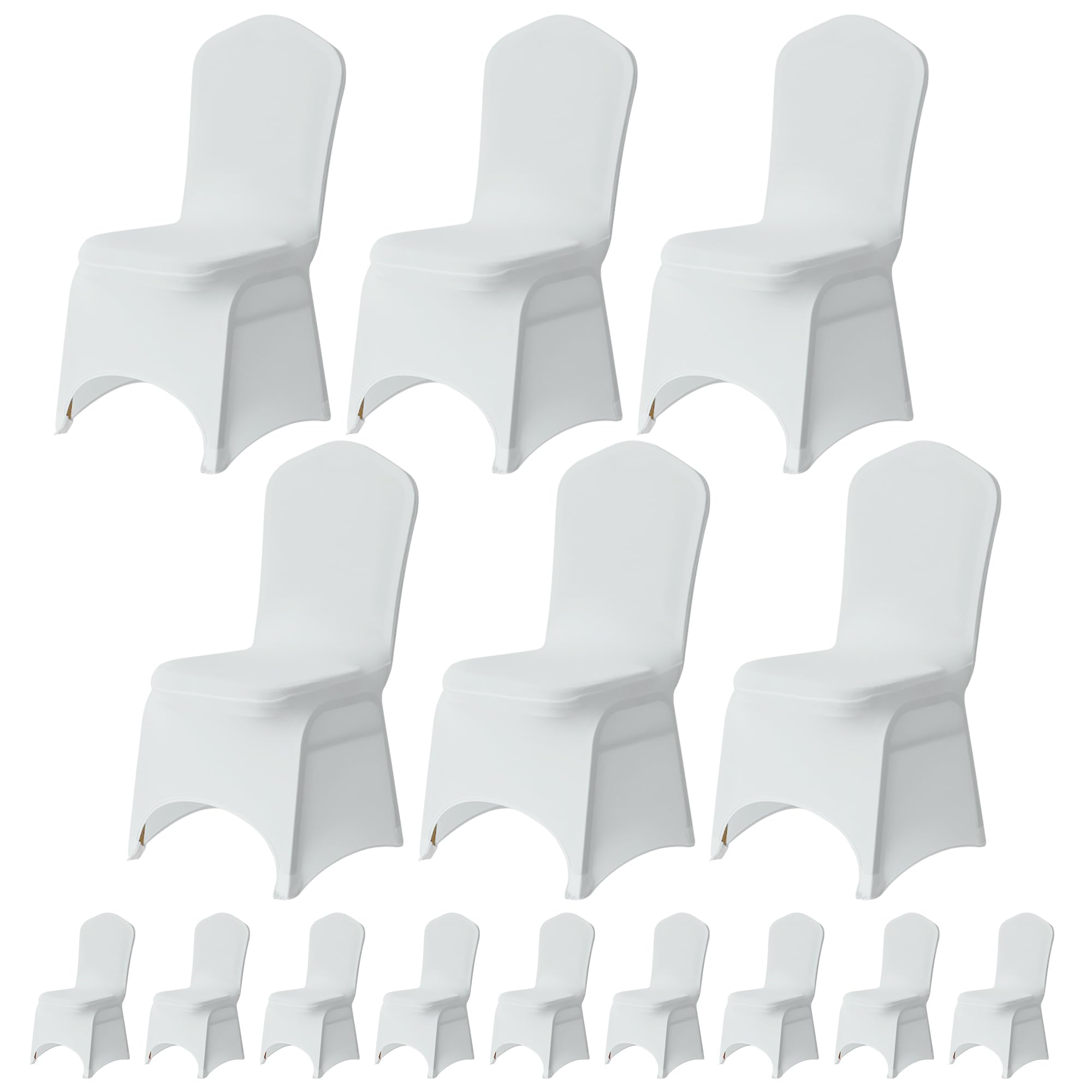Trimming Shop 25pcs White Wedding Chair Covers Stretch Slipcovers — image 1