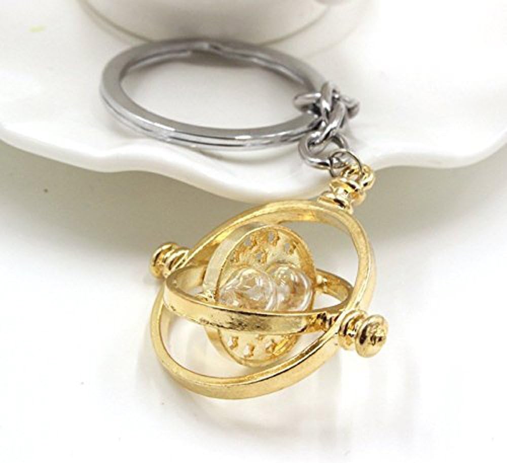 Inspired 18k Gold Plated Time Turner Keychain with an Elegant Gift Box