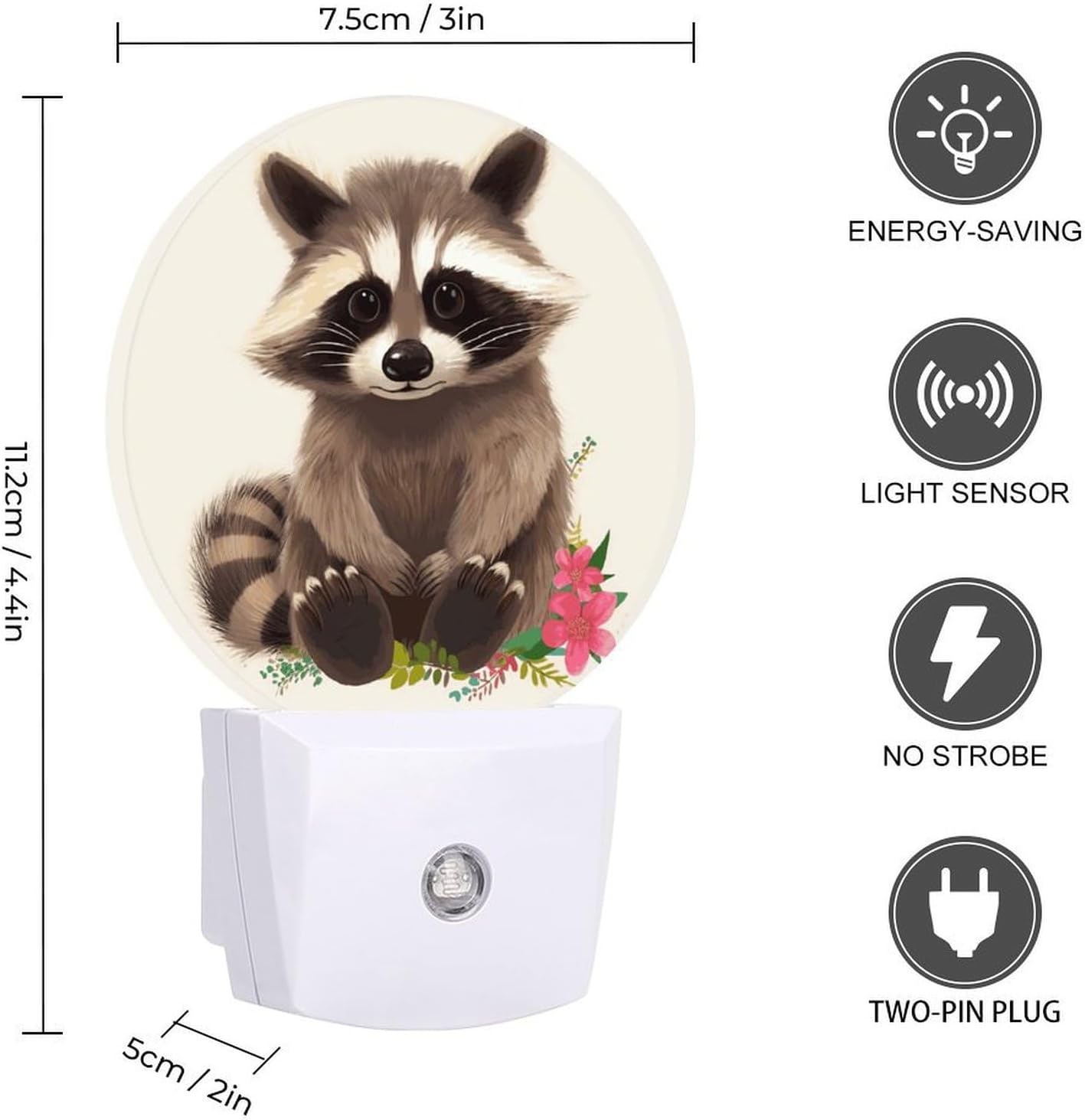 Raccoon Decoration Night Lights Plug Into Wall image 2