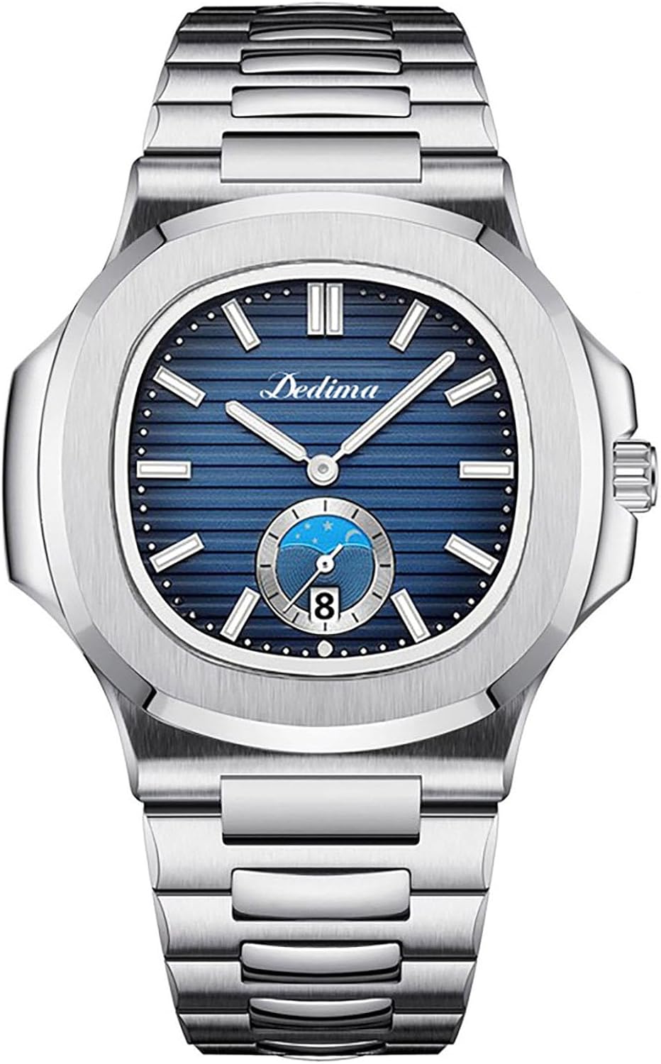 BESTKANG Men's Octagonal Stainless Steel Watch Luminous Quartz Watch Business Wristwatch